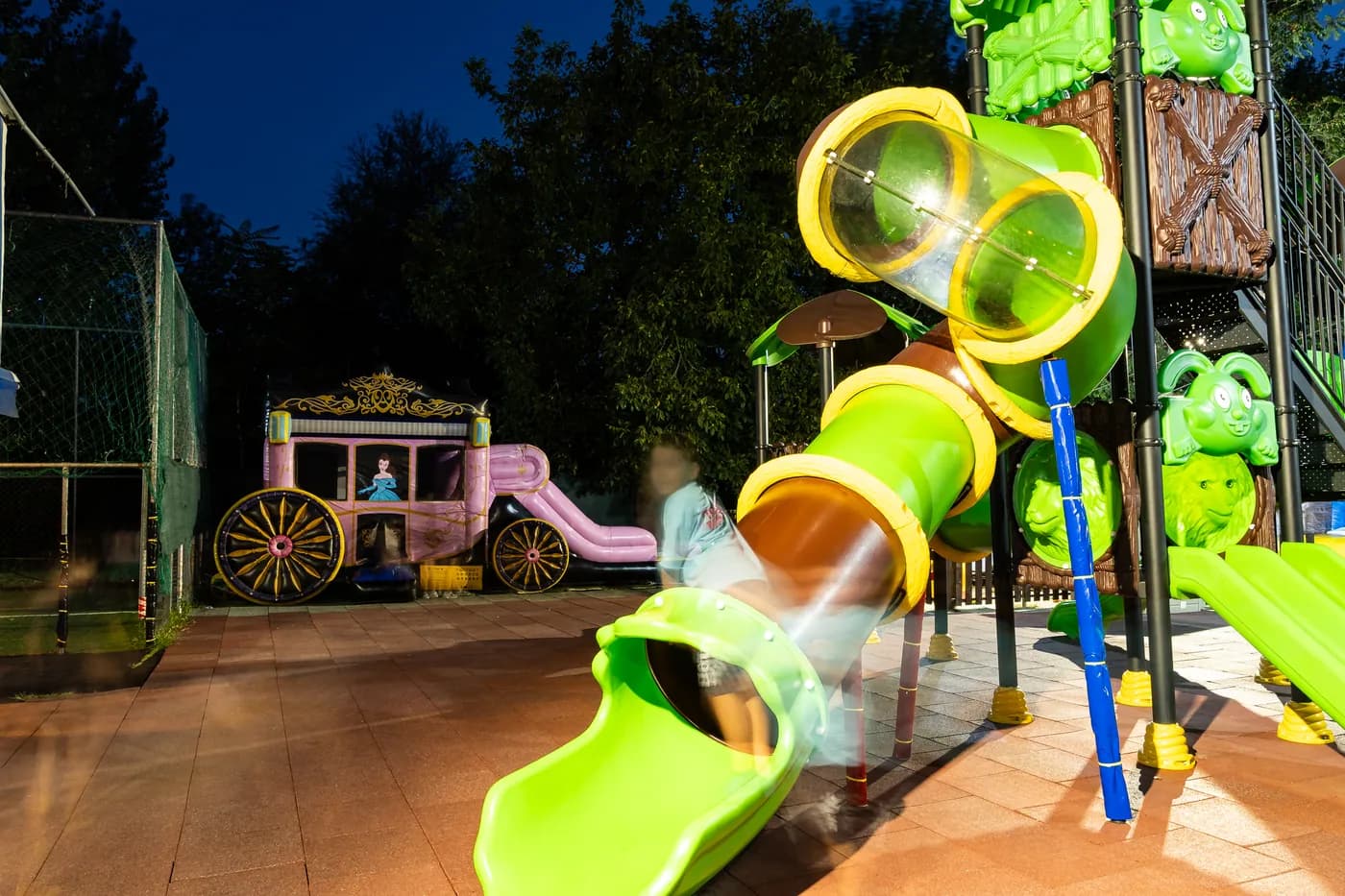 Children on the playground slides